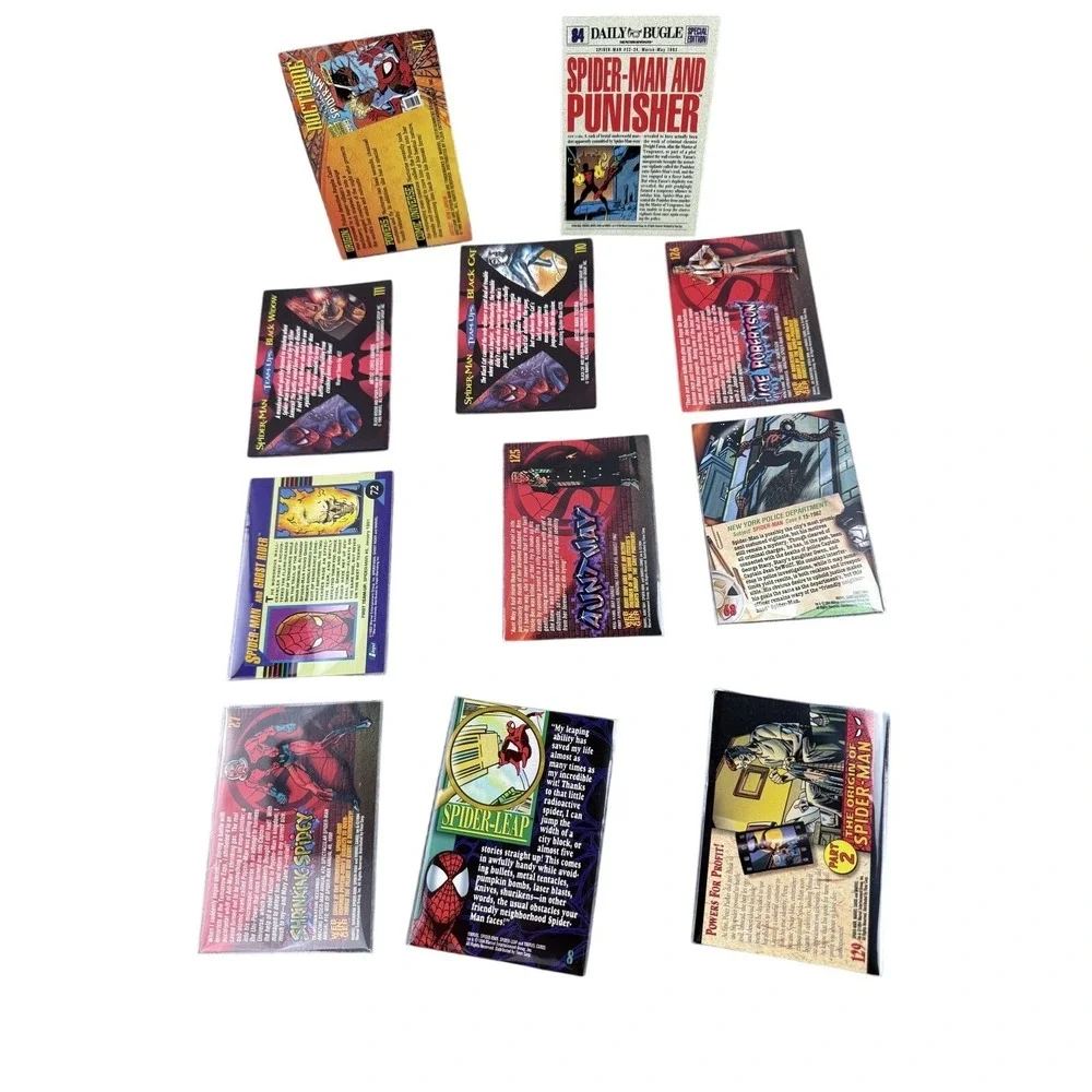 Vintage Marvel Spider-Man Trading Card Lot 11 Punisher Ghost Rider Black Cat